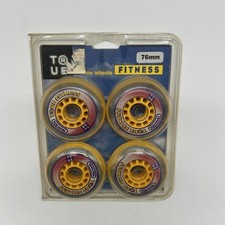 Vintage TRUE FITNESS 76mm Yellow INLINE WHEELS - Brand New