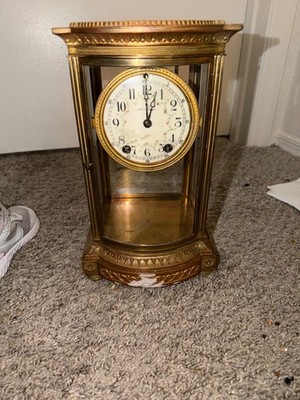 antique Seth Thomas Crystal Regulator clock, likely model Empire No. 18 or No. 6