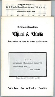 Kruschel 2. Auction 1972 Rare Catalogue Thurn Taxis