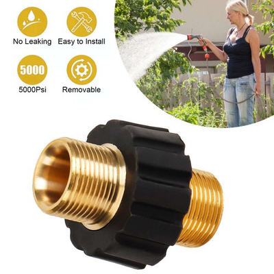 #ad Brass Pressure Washer Connector Quick Connect Fitting For M22 14mm Hose Adapter $10.49