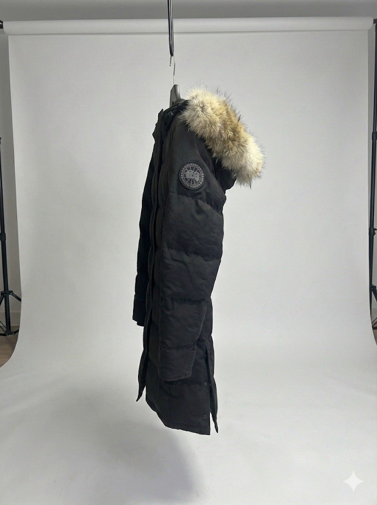 Canada Goose Black Down Parka Shelburne Fur Hood Women’s Coat Size S RRP £1325 image 4