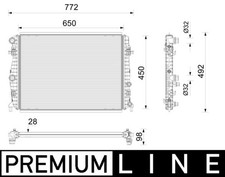 MAHLE Motorkühler Wasserkühler PREMIUM LINE CR 2785 000P für VW POLO 6 AW1 BZ1 4