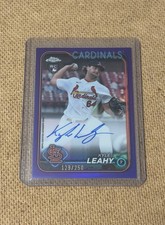 2024 Topps Chrome Rookie Purple Refractor /250 Kyle Leahy #RA-KL Auto RC On Card. rookie card picture