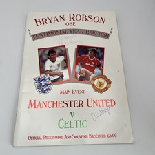 Manchester United Signed Testimonial Programme Signed By Robson  & Ferguson