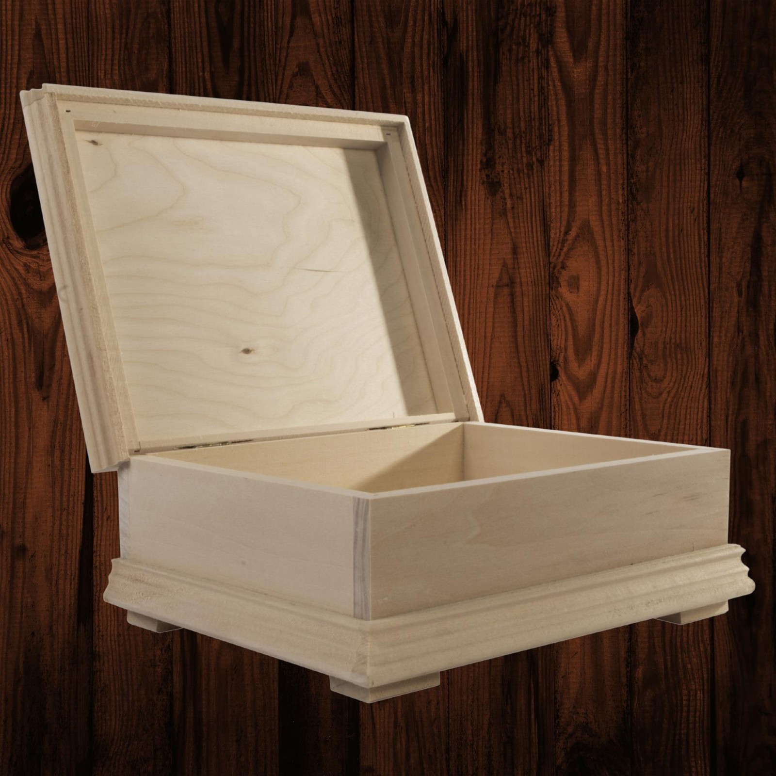 Unfinished Raw Wood Trinket Box | 22 x 17.5 x 6 cm | Classic Style Decoupage