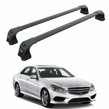 For Mercedes E Sedan W212 2013-2017 Roof Rack Cross Bars Fix Point Alu Black