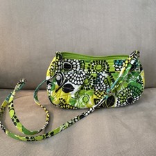 Vera Bradley Frannie crossbody Bag purse Limes Up Green Retro Floral 9" Soft