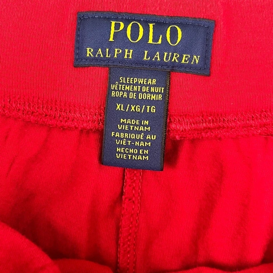 Para hombres Polo Ralph Lauren Rojo Ropa de Dormir Pantalones Cortos XL RL-67 Cordón - Excelente Foto 3 de 4