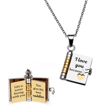 I Love You Gifts for Her to My Wife Necklace from Husband Book Necklace for G...