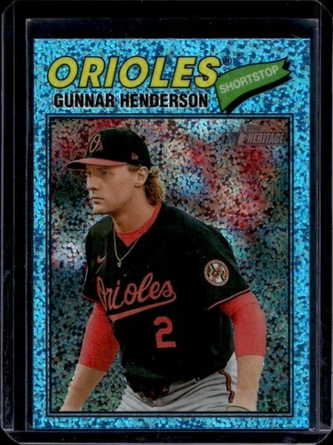 2026 Topps Heritage Gunnar Henderson Chrome Light Blue Sparkle Refractor #287