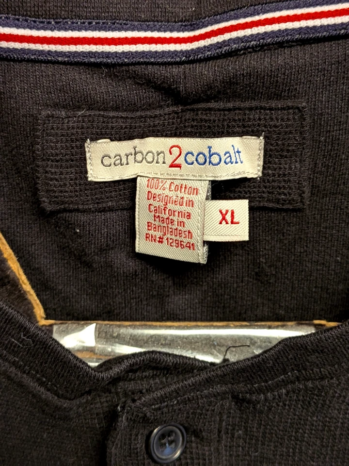 WaffleKnit Henley LS Pocket California Masculino Carbono 2 Preto Cobalto Extra Grande (Adequado para G) - Imagem 3 de 4