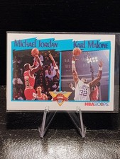 1991 Michael Jordan / Karl Malone LL NBA Hoops Basketball #306 Bulls/Jazz