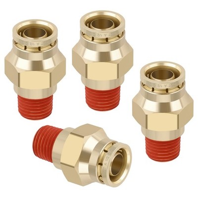 1/2'' Quick Push to Connect Fittings Brass Union Straight Joint DOT Approved 1...