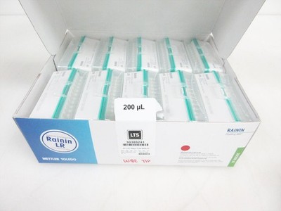 BOX 10 RACKS RAININ 30389241 PIPETTE TIPS RT LTS 200 uL FLW 960A METTLER TOLEDO