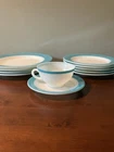 Lot Of 11 Vintage 1950's Pyrex Turquoise Aqua Milk Glass Dinnerware