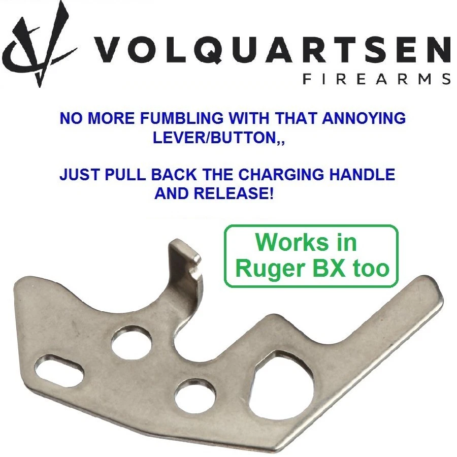 VOLQUARTSEN Silver Auto Bolt Release Ruger 10-22 Rifle Charger 