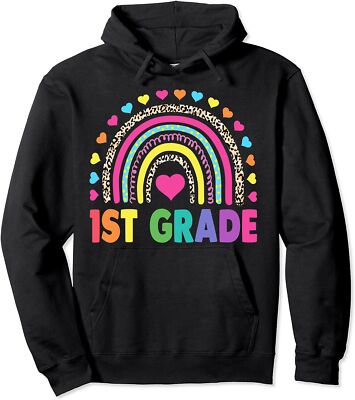 First Grade Rainbow Teacher Team 1st Grade Present Unisex Hooded Sweatshirt