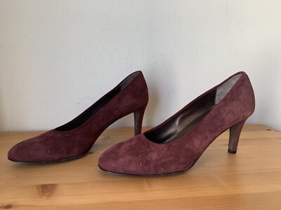 $330 AGL Attilio Giusti Leombruni  Womens sz 8B Sisley Stitch BurgundySuede Pump