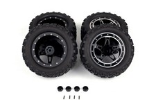 Set Of 4 Wheels Cnc Aluminum Rim W Tires For Traxxas Stampede 4x4 Vxl 110 12mm