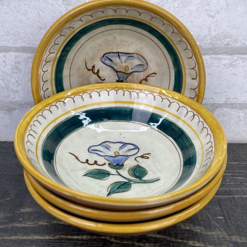 stangl USA pottery terra rose garden flower 5 3/4 Coupe Cereal bowl set of 4 - Picture 11 of 12