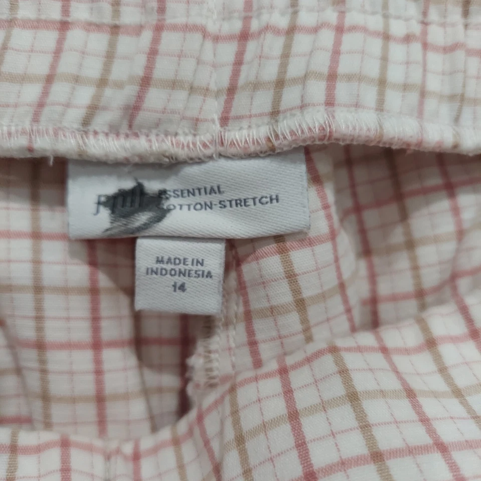 CALÇA LOUNGE J.JILL Feminina Tamanho 14 Bolsos Xadrez com Zíper Puxador - Imagem 3 de 4