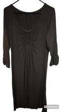 Fresh Produce Dress Rouching Detail 3/4 Sleeve Olive Green Size Large