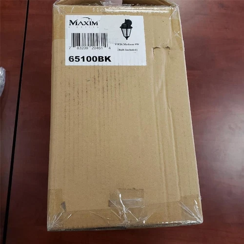 = Maxim Lighting Black Outdoor Wall Light 65100BK E26 Medium 9W w/ Bulb NEW - Picture 2 of 4