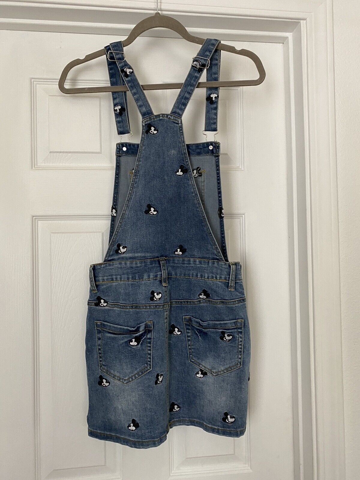 NWT cakeworthy mickey mouse womens denim jean skirt overalls size small
