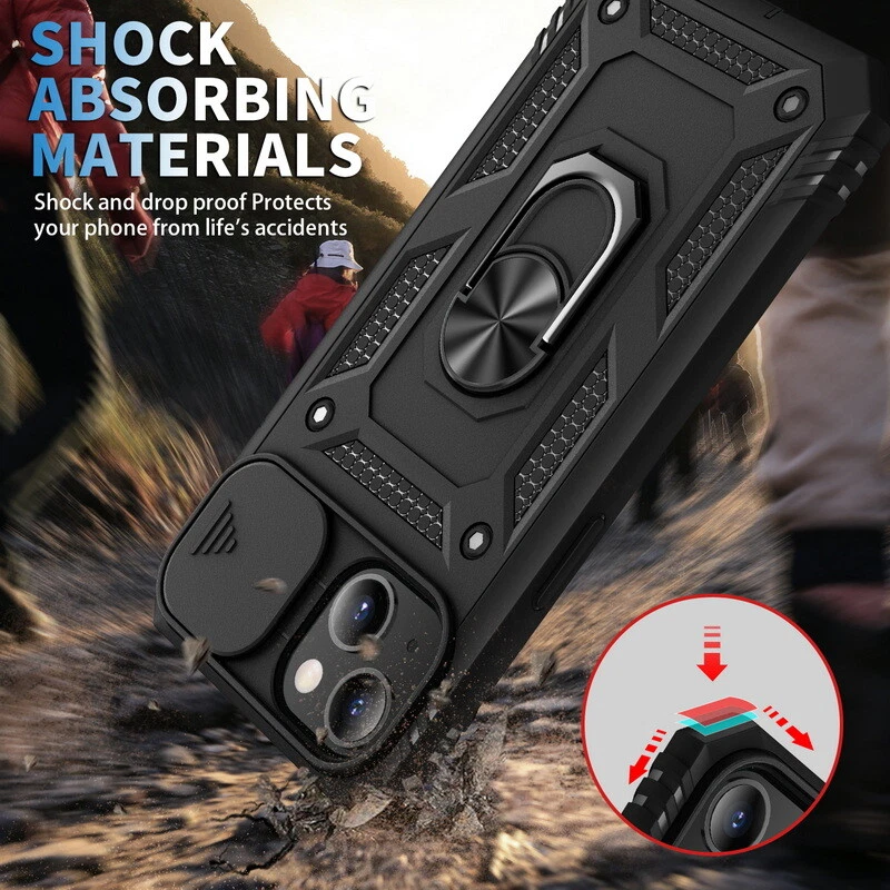 Heavy Duty Full Cover Magnetic Ring Armor Case For iPhone 16 15 14 13 Pro Max 12 - Image 4 of 4