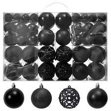 100Pack Black Christmas Balls Ornaments Set, Christmas Tree Ornament, Shatter...