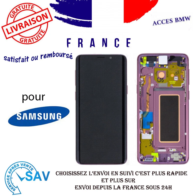 Originale Ecran LCD Complet Violet Pour Samsung Galaxy S9 G960F Avec Châssis - Photo 1/1