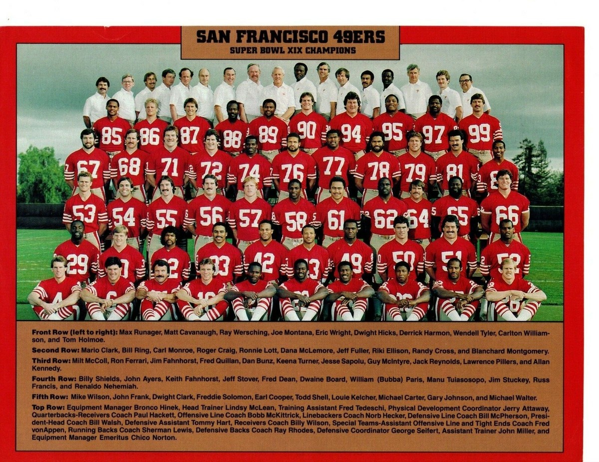1984 1985 SAN FRANCISCO 49ERS SUPER BOWL CHAMPIONS 8X10 TEAM PHOTO