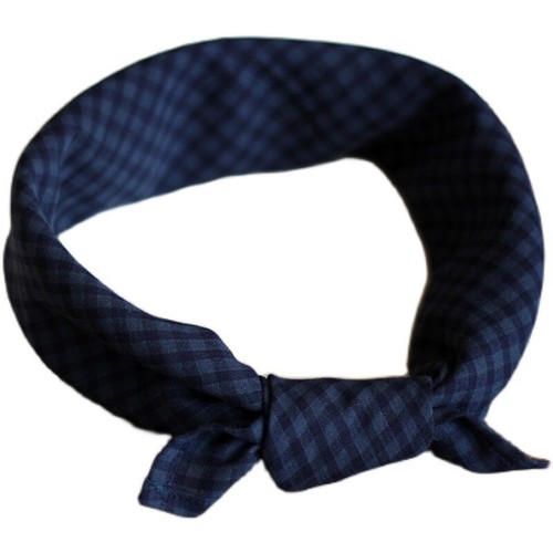 Men Retro Linen Cotton Checked Hand Kerchief Hair Band Small Neck Scarf Fashion - Afbeelding 1 van 22