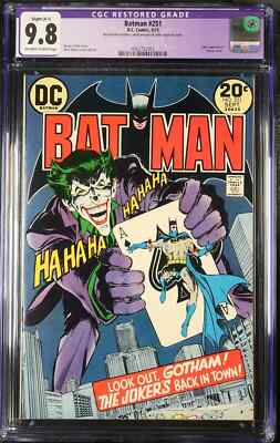 1973 Batman 251 CGC 9.8 A-1 Restored. Classic Joker Cover. Neal