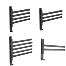Multi-layer Towel Bar Foldable Towel Rack Wall Mount Storage Shelf Easy Install
