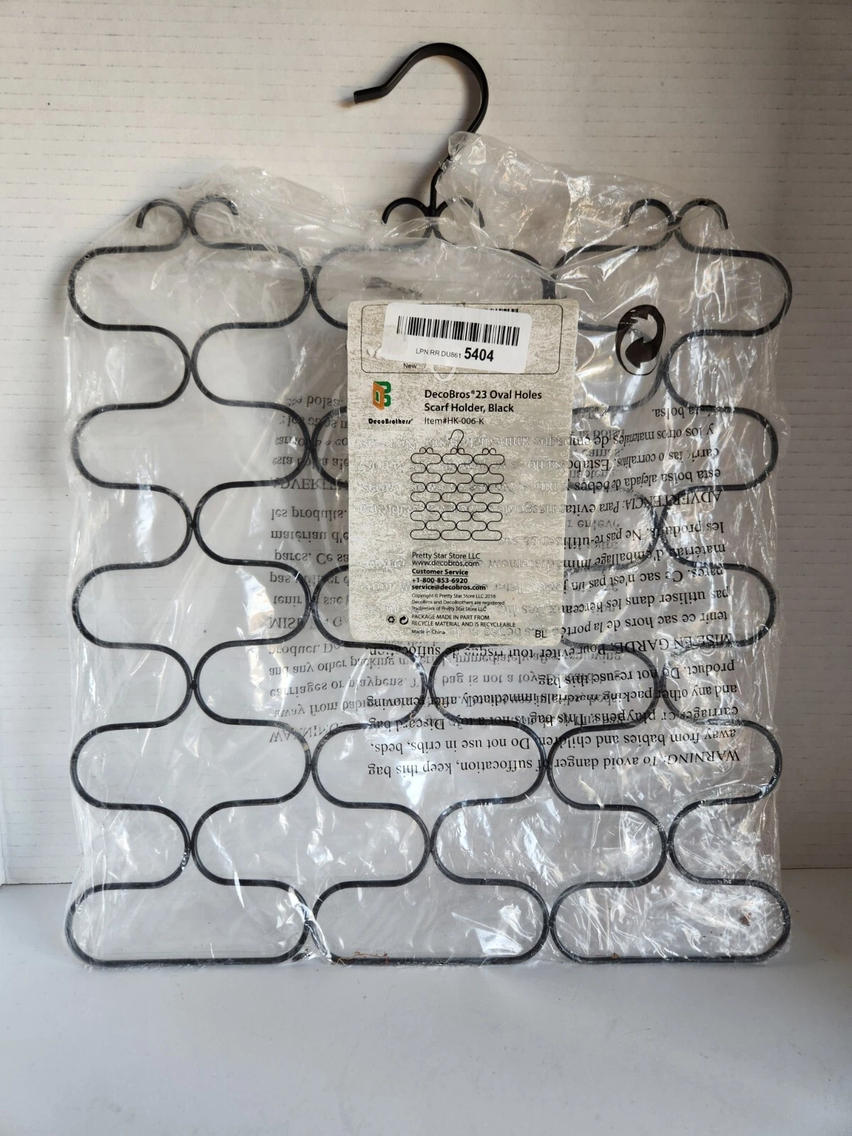 DecoBros Supreme 23 boucle écharpe/attache organisateur porte pendentif noir