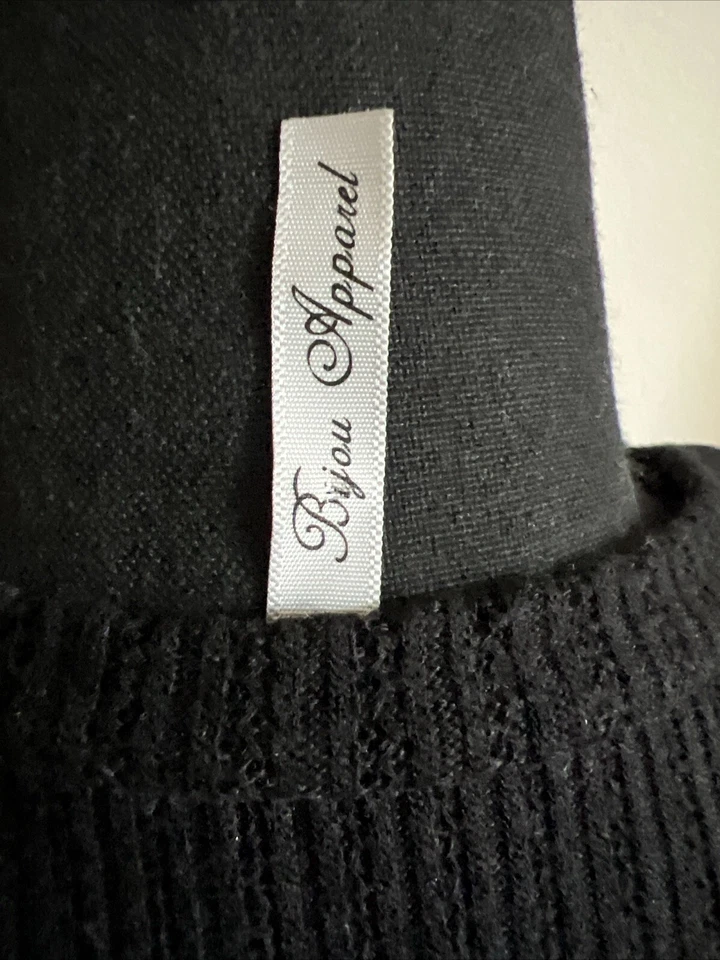 Mini Vestido Bijou Apparel Para Mujer Negro Acanalado Tejido Cuello Redondo Bodycon Talla Grande Foto 4 de 4