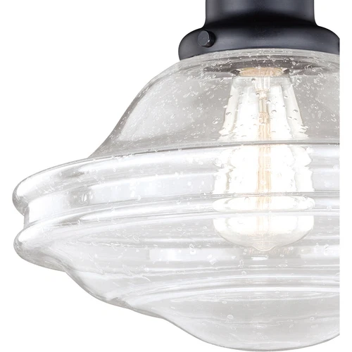 New Vaxcel Lighting Huntley 1 Light C0177 12" Wide Semi-Flush Ceiling - Bronze - Picture 2 of 7