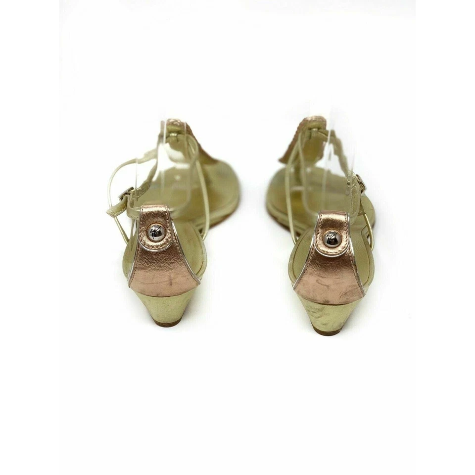 GIUSEPPE ZANOTTI Topacio Cristal Cuero Tanga Cuña Sandalia Talla 36 Foto 4 de 4