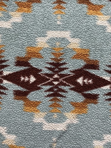 Pendleton Sherpa Fleece Throw Blanket Avra Valley Aqua 71x50 Western Aztec Boho - Picture 7 of 13