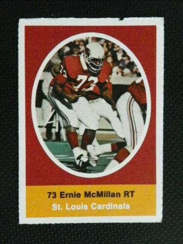1972 SUNOCO FOOTBALL STAMP ERNIE MCMILLAN ST.LOUIS CARDINALS - Picture 1 of 2