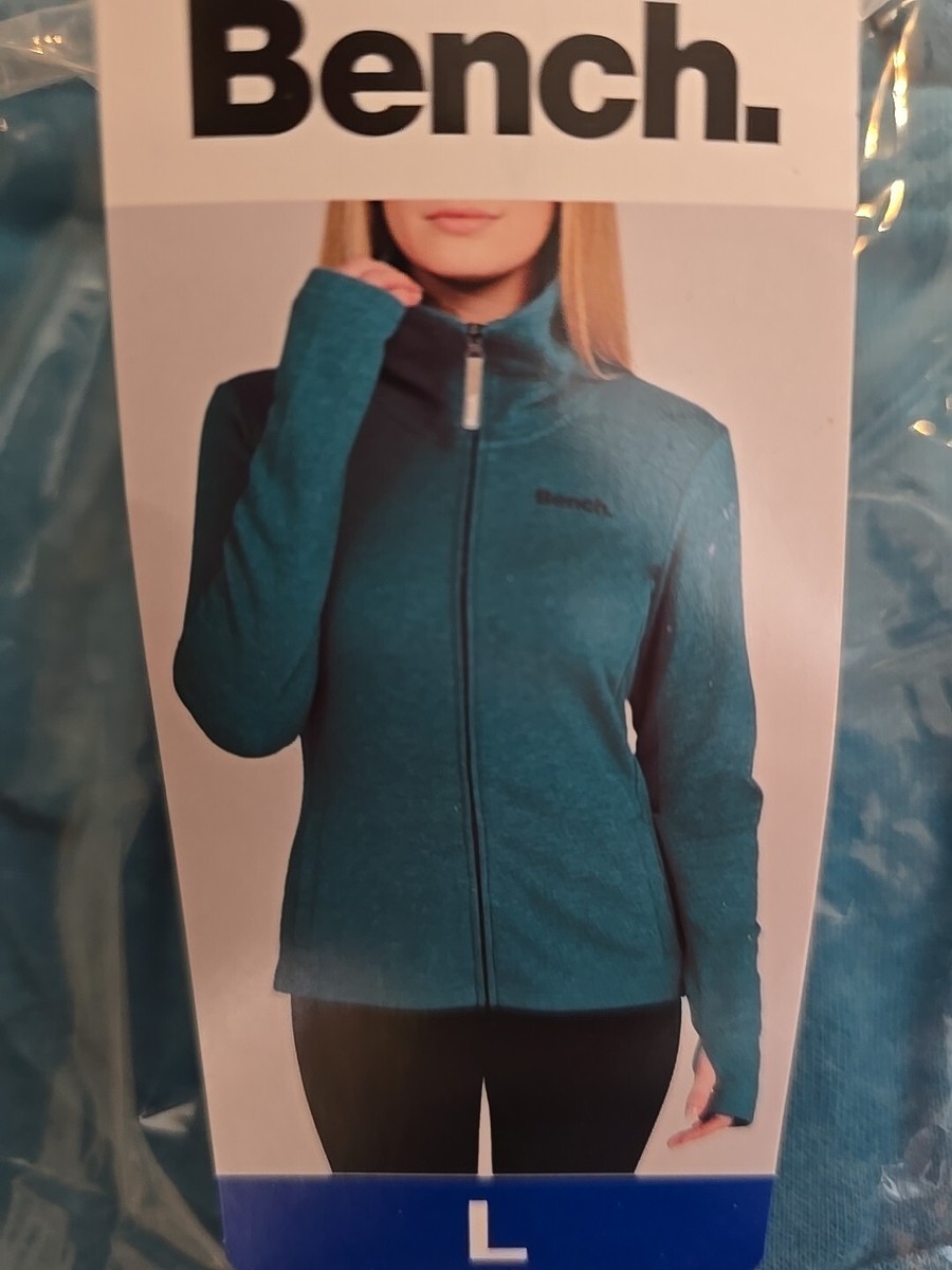 NWT* Bench Women`s Full Zip French Terry Jacket (Turquoise, Large