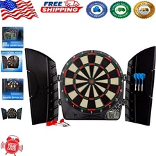 Soft Tip Electric Dartboard Set - Built-in Scoreboard & 6 Darts for Fun Nights