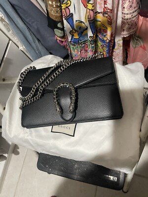 BRAND NEW: Gucci Dionysus GG Black Shoulder Bag with black