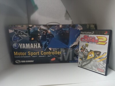 SNO CROSS 2 GAME + NEW YAMAHA SNOW MOBILE CONTROLLER FOR PS2 PLAYSTATION 2 #V43