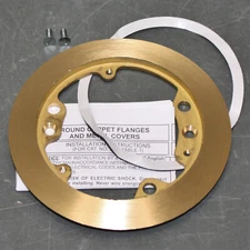 Hubbell Raco Round Carpet Floor Flange 6230, 5-1/4", Brass Ring