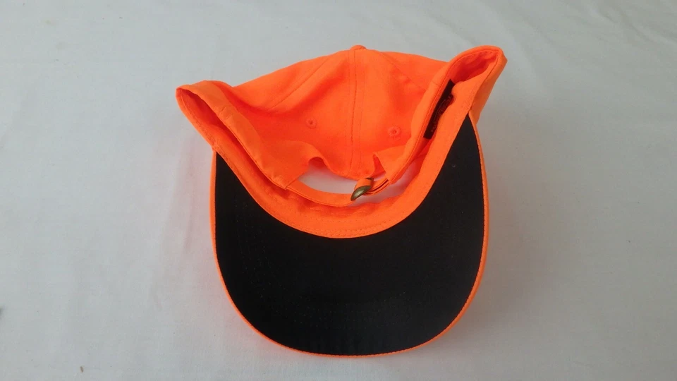 Red Head Hat Blaze Orange Adjustable Snapback Cap Duck Hunter Hunting Excellent - Image 2 of 4