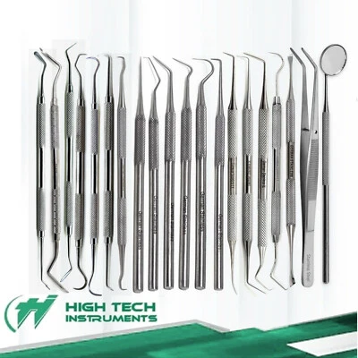 HTI BRAND Professional Dental Oral Kit - Scaler Probe Pick SET Mirror STEEL- Dentist Tools