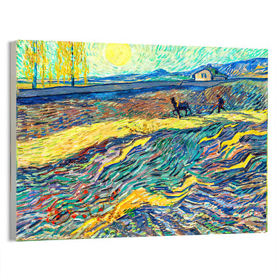 1889 Laboureur dans un champ Vincent van Gogh Poster or Canvas Fine Wall Art