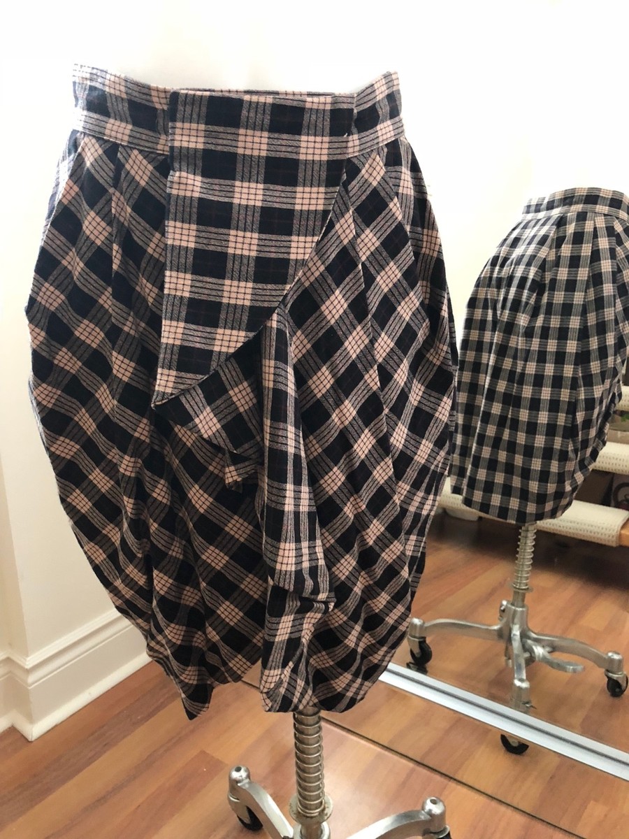 ALEXANDER MCQUEEN McQ Wool Plaid Skirt Size Retail $800
